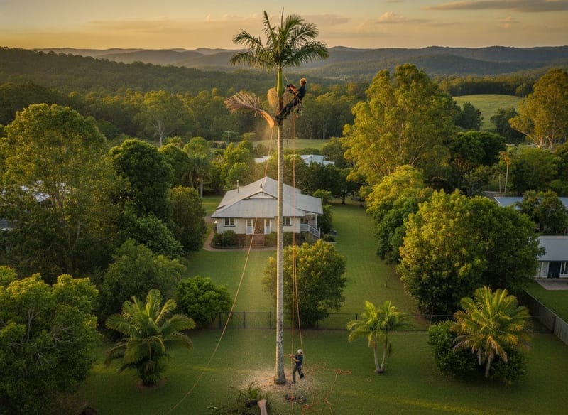 Palm Tree Removal performed by The Forest Arborist in the The Forest